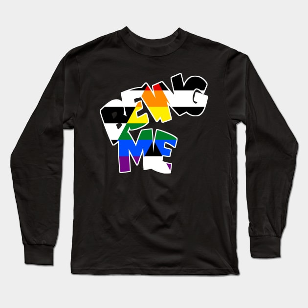 Being Me Ally Flag Long Sleeve T-Shirt by Fig-Mon Designs